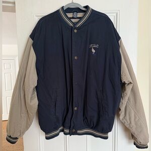 NYAC Men's Navy and Beige Varsity Bomber Jacket